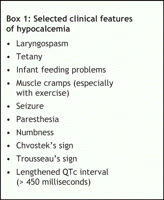 signs and symptoms of hypocalcemia