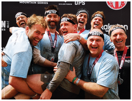 Photo of the Spartan race team, The Tragically Unfit Mamma's Boys (left to right): Chris Warner, Chris Powell, Tristan Hembroff, Anton Nel, Kevin Walsh, Christo Rabie, John Hagens and Steve Finnegan. Absent: Steve Douglas.