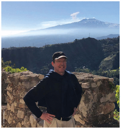 Photo of Dr. Graeme Rocker at Mount Etna, Italy.